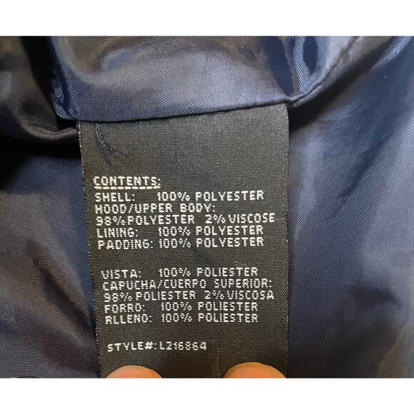 London Fog 3T Boys Quilted Winter Jacket Removable Hood Navy Blue Toddler Coat - Picture 9 of 10